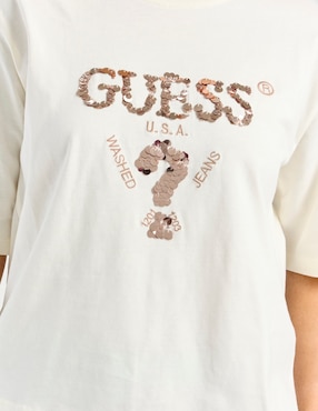 Playera manga corta Guess cuello redondo para mujer