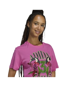 Playera manga corta Adidas Sportswear Brand Collaboration cuello redondo para mujer