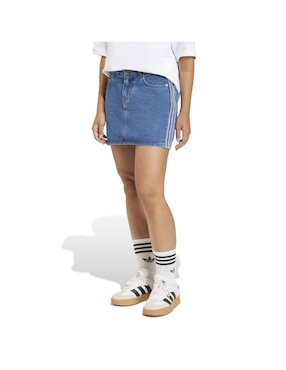 Falda corta Adidas Originals de algodón a la cintura