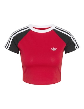 Playera manga corta Adidas Originals Adicolor cuello V para mujer