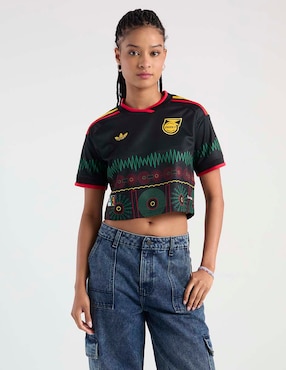 Playera manga corta Fifa World Cup Federación de Fútbol de Jamaica cuello redondo para mujer