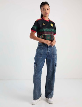 Playera manga corta Fifa World Cup Federación de Fútbol de Jamaica cuello redondo para mujer