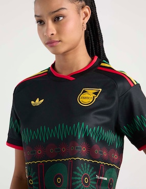 Playera manga corta Fifa World Cup Federación de Fútbol de Jamaica cuello redondo para mujer