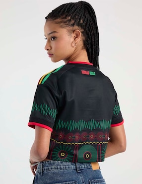 Playera manga corta Fifa World Cup Federación de Fútbol de Jamaica cuello redondo para mujer
