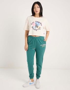 Playera manga corta MLB Los Angeles Dodgers cuello redondo para mujer