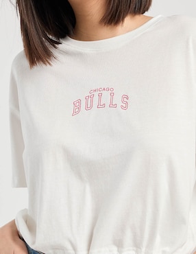 Playera manga corta NBA Chicago Bulls cuello redondo para mujer