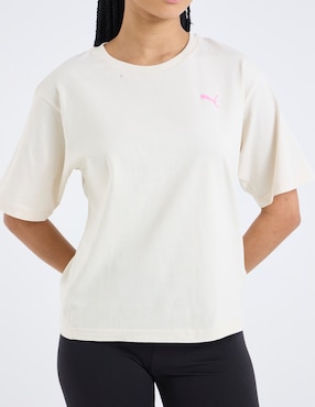 Playera manga corta Puma Wardrobe Ess Downtown cuello redondo para mujer