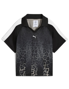 Playera manga corta puma T7 Leo Luxe cuello polo para mujer