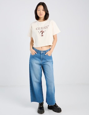 Playera manga corta Guess cuello redondo para mujer
