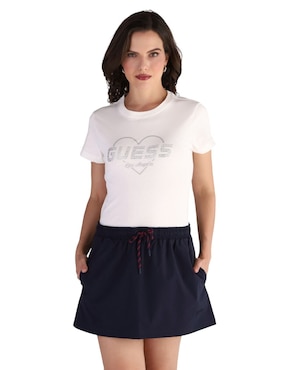 Playera manga corta Guess cuello redondo para mujer