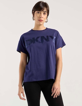 Playera manga corta Dkny cuello redondo para mujer