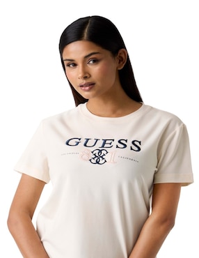Playera manga corta Guess cuello redondo para mujer