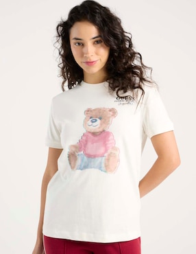 Playera manga corta Guess cuello redondo para mujer