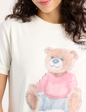 Playera manga corta Guess cuello redondo para mujer