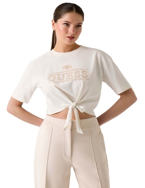 Playera manga corta Guess cuello redondo para mujer