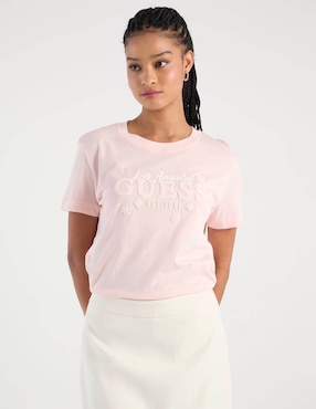 Playera manga corta Guess cuello redondo para mujer