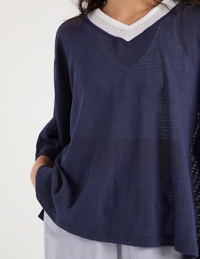 Playera manga 3/4 Offline by Aerie cuello V para mujer