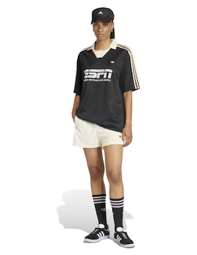 Playera manga corta adidas originals football jersey cuello v para mujer