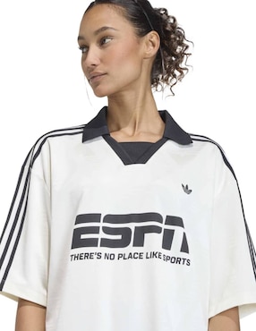 Playera manga corta Adidas Originals Football Jersey cuello camisero para mujer