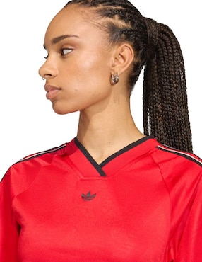 Playera manga corta Adidas Originals Rouched Foot J cuello V para mujer