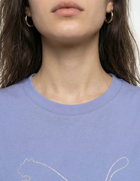Playera manga corta Puma Bedazzled cuello redondo para mujer