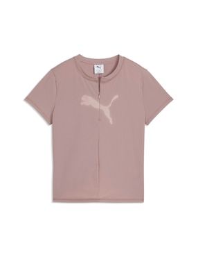 Playera manga corta Puma Dare to cuello con cierre para mujer