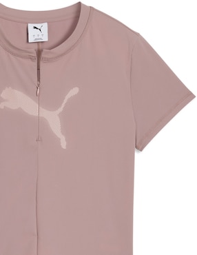 Playera manga corta Puma Dare to cuello con cierre para mujer