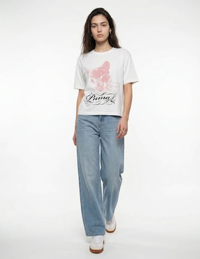 Playera manga corta Puma cuello redondo para mujer