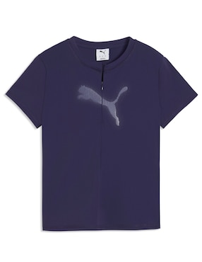 Playera manga corta Puma cuello con cierre para mujer