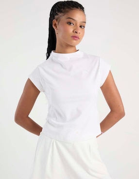 Playera manga corta Puma cuello alto para mujer