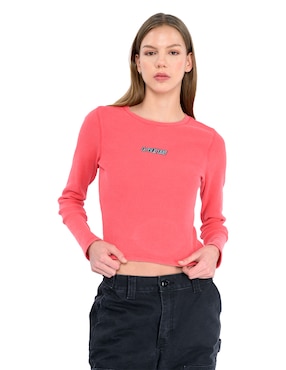 Playera manga larga Vans cuello redondo para mujer