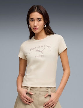 Playera manga corta Puma cuello redondo para mujer