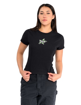 Playera manga corta Vans Starmarked Ss Baby Tee cuello redondo para mujer