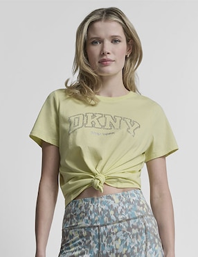Playera manga corta Dkny cuello redondo para mujer
