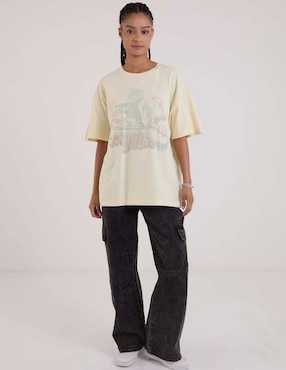 Playera manga al codo Vans cuello redondo para mujer