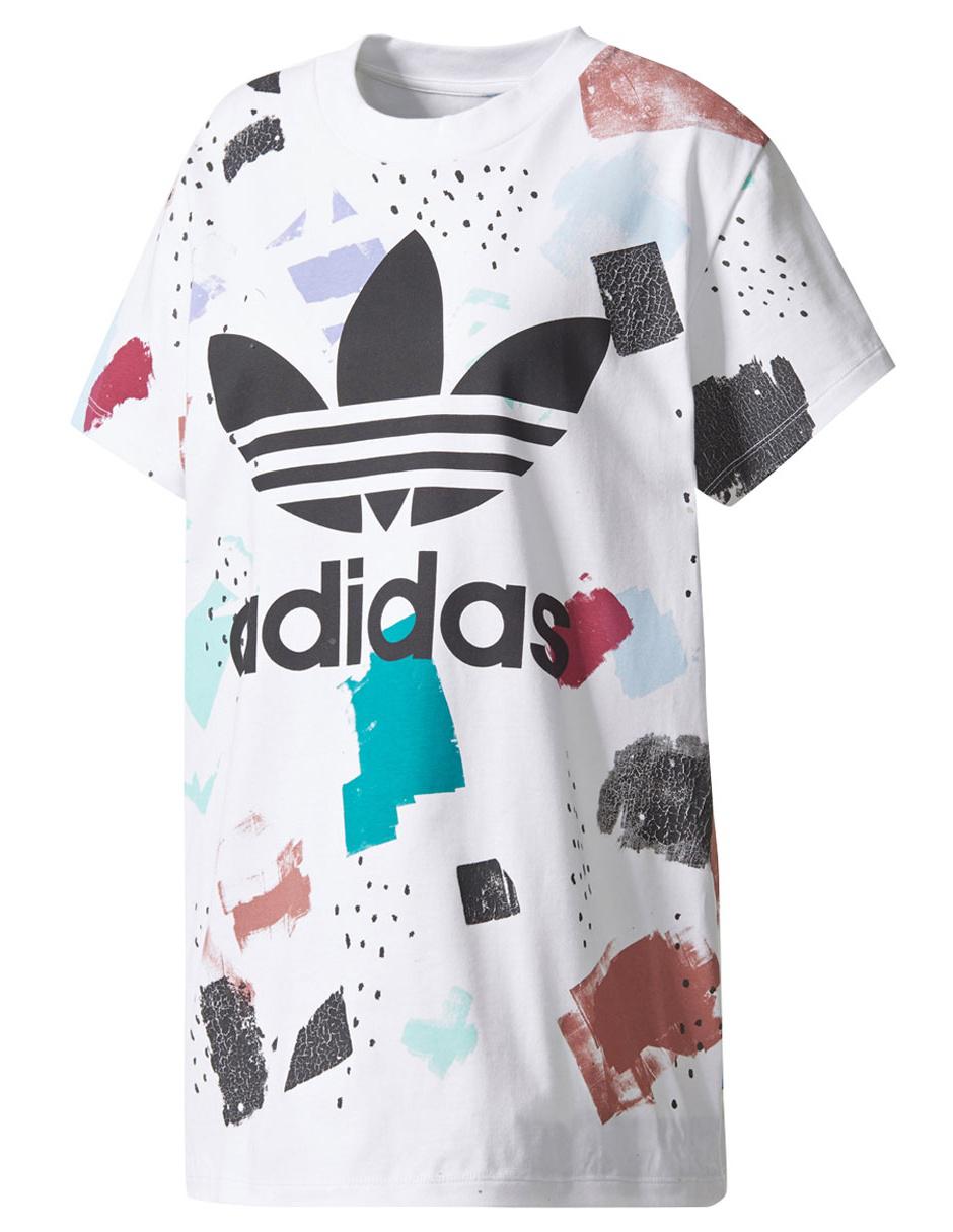 Playera estampada Adidas Originals algodón blanca Playera estampada Adidas Originals algodón blanca