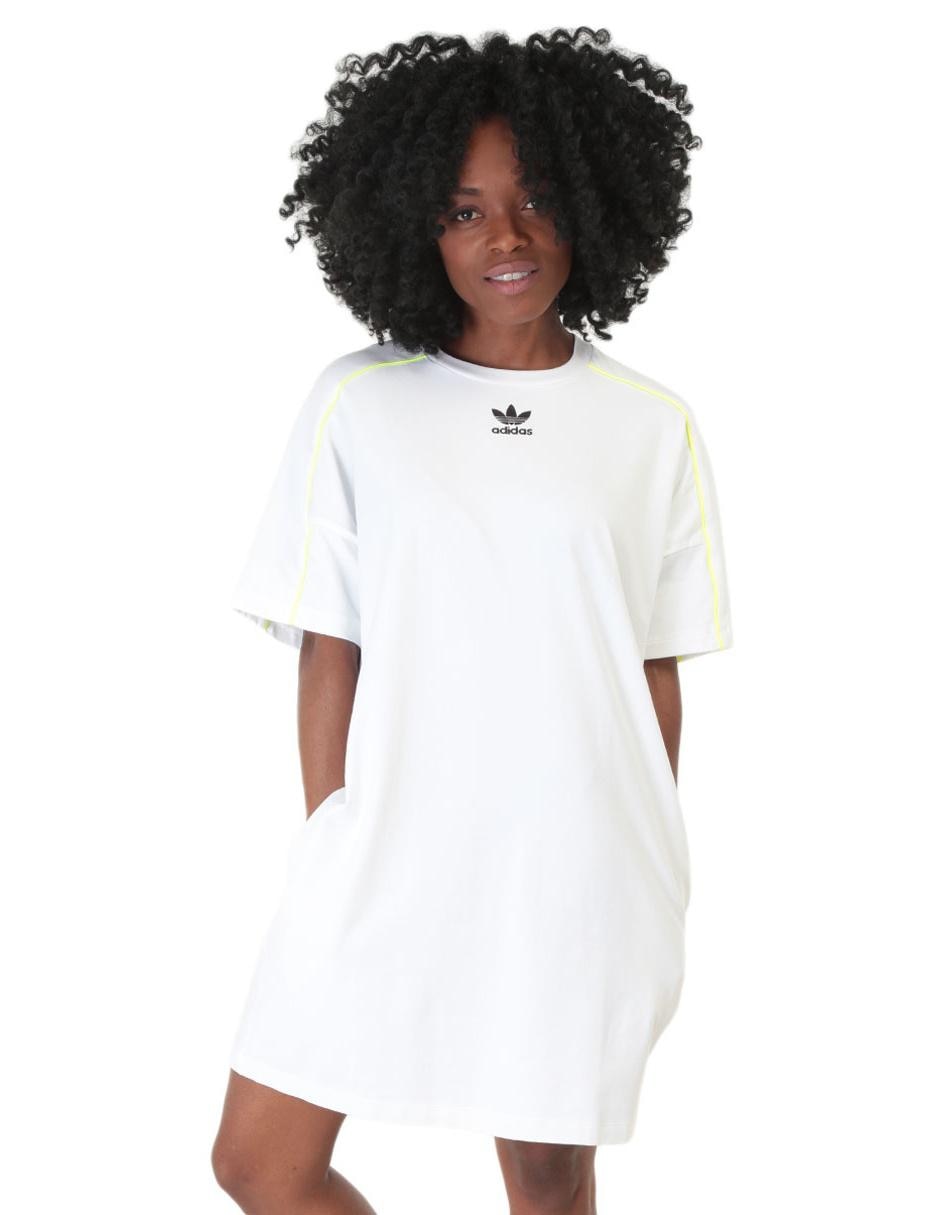 Vestido liso Adidas Originals algodón blanco en Liverpool