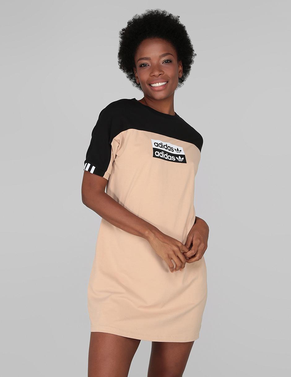 Vestido casual Adidas Originals beige con logotipo en Liverpool