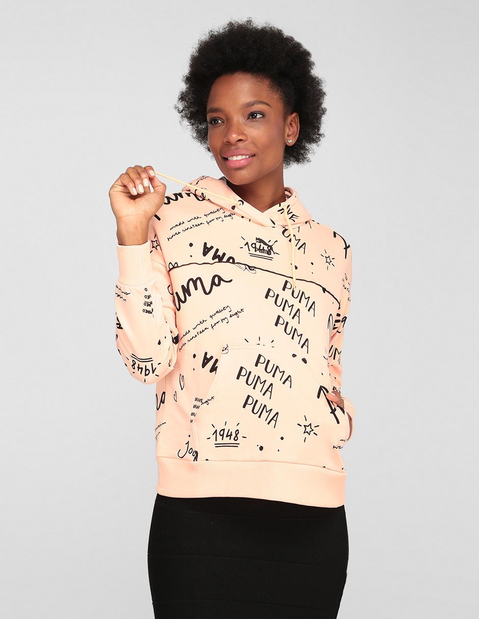 Sudadera Puma durazno con diseño gráfico en Liverpool
