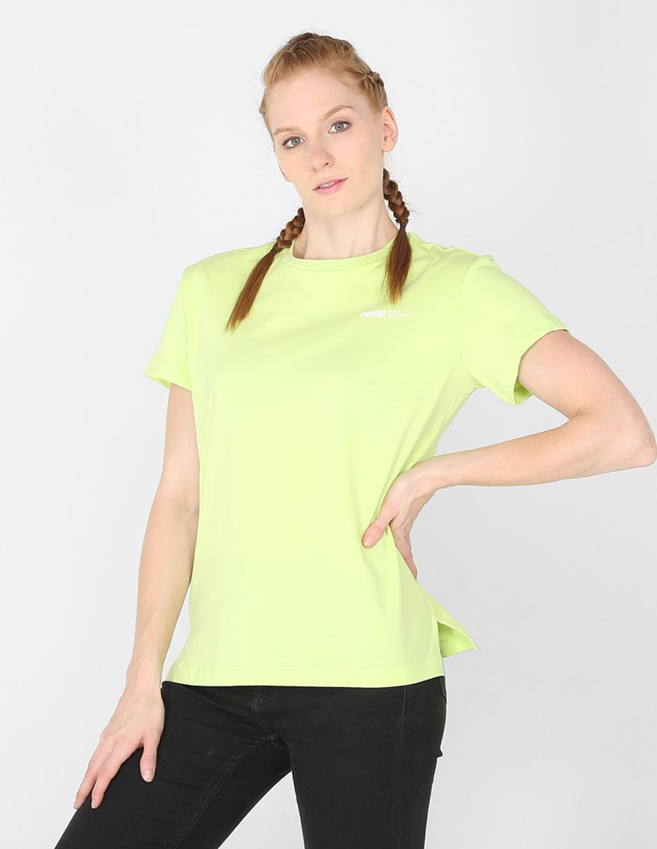 Playera Puma verde limón cuello redondo 