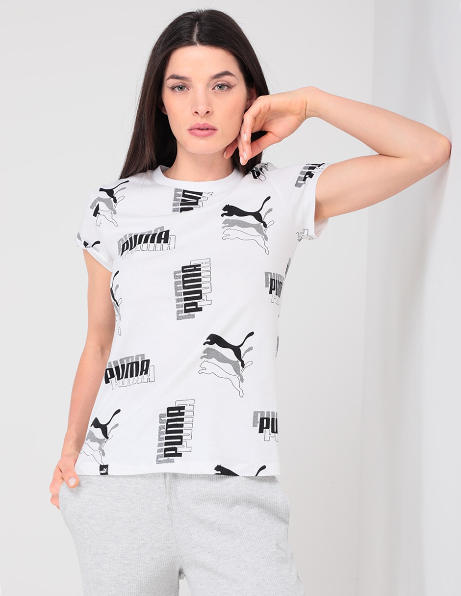 Playera Puma power aop tee cuello redondo estampada para mujer en Liverpool