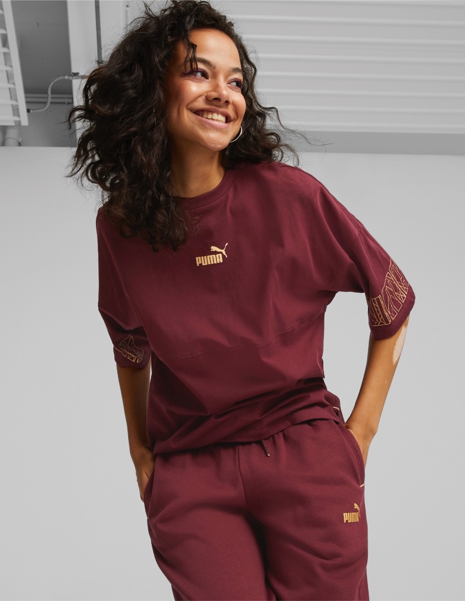 Playera manga corta Power Deco cuello redondo para mujer