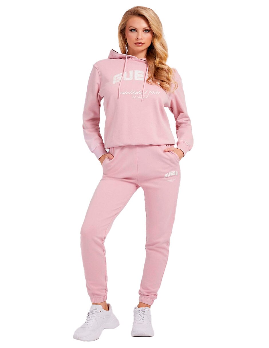 Pantalón de chándal en tejido de neopreno con banda lateral de Guess Talla  S Color ROSE BLISS