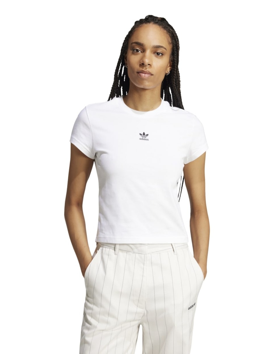 Playera manga corta Trefoil Essentials cuello redondo para mujer