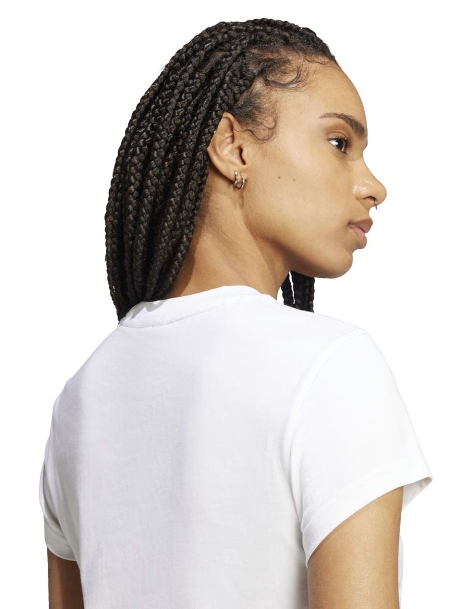 Playera manga corta Trefoil Essentials cuello redondo para mujer 4