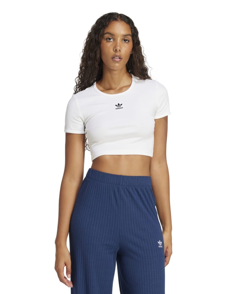 Playera manga corta Trefoil Essentials cuello redondo para mujer 2