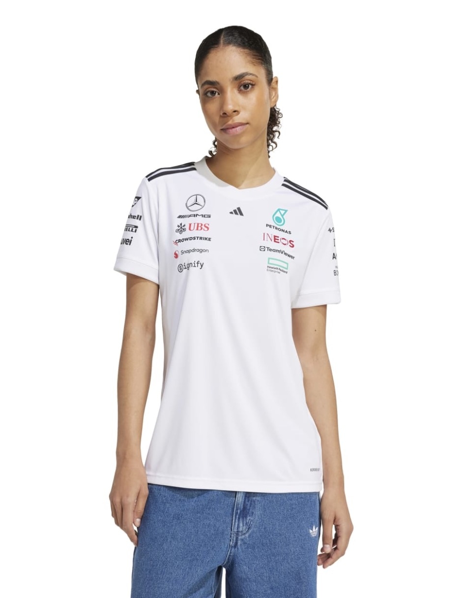 Playera manga corta Mercedes - Amg Petronas cuello redondo para mujer