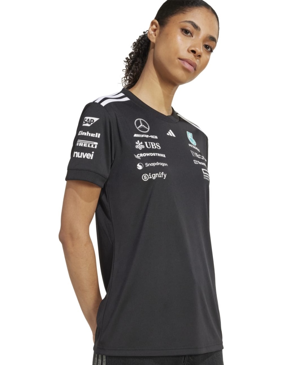 Playera manga corta Mercedes - Amg Petronas cuello redondo para mujer 3