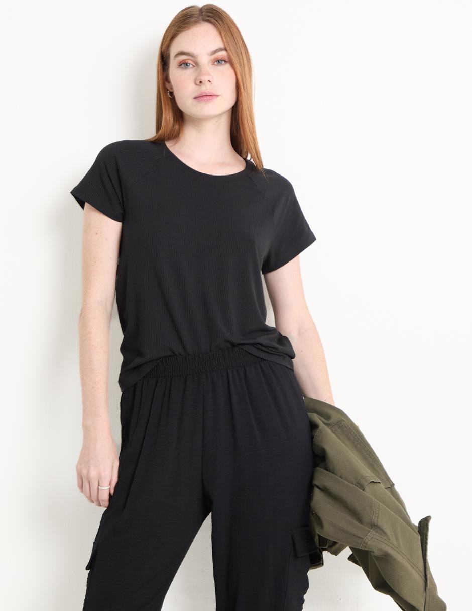 Playera manga corta cuello redondo para mujer Playera manga corta cuello redondo para mujer
