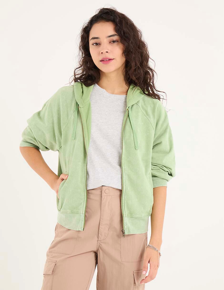 Sudadera con capucha y bolsa para mujer
